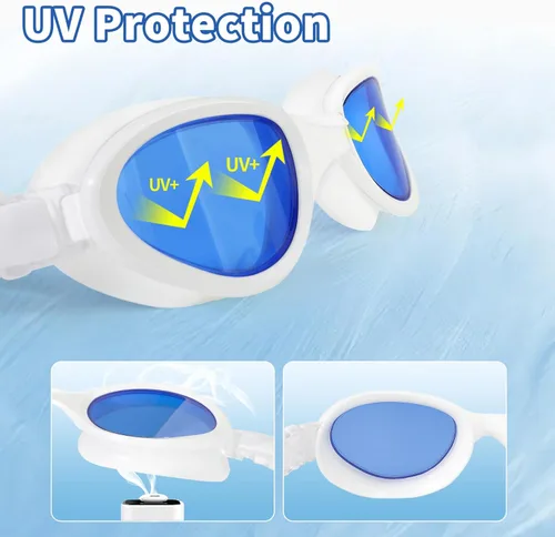 Miniatura 4 de Body+ Gafas de natación, gafas de natación de visión amplia para adultos, hombres y mujeres, antivaho sin fugas, transición o lentes polarizados