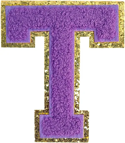 Miniatura 151 de GYGYL - 3 parches de letras deportivas de felpilla con purpurina, parches para planchar de tamaño grande para decoración de disfraces