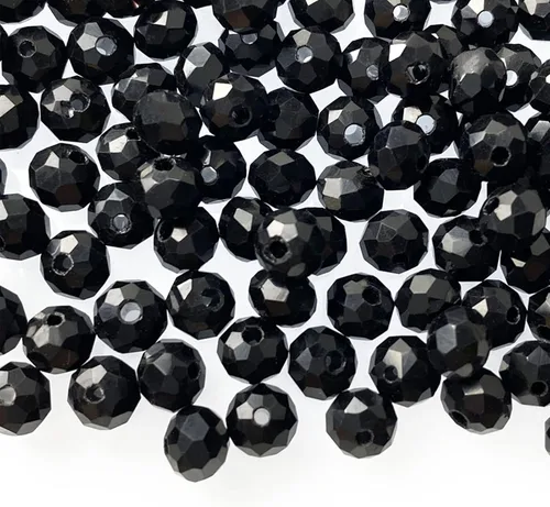Miniatura 9 de Jmassyang Briolette Rondelle - Cuentas de cristal facetadas de 0.315 in para hacer joyas, pulseras, collares, aretes (negro, 250 unidades)