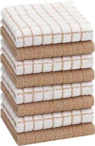 Miniatura 21 de Bumble - Paños de cocina (8 unidades) 12 x 12 pulgadas Toallas de cocina 100% algodón 405 GSM Toallas de cocina suaves, altamente Gris