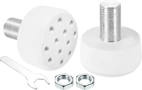 PATIKIL Topes de punta con pernos, bloque de tapones de freno de goma 82A con agujeros para patines de ruedas de repuesto Blanco