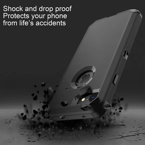 Miniatura 7 de MXX Funda resistente para iPhone 8 con protector de pantalla [sin clip para cinturón] [3 en 1 capas de protección] cubierta de protección de goma
