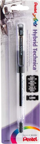 Miniatura 2 de Pentel Arts Hybrid Technica - Bolígrafo de 0.012 in, punta ultrafina, tinta negra, paquete de 1 unidad (KN103BPA)
