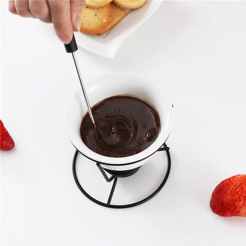 Miniatura 8 de 2 calentadores de mantequilla para mariscos, calentadores de mantequilla de cerámica para chocolate o queso, para fondue, aptos para lavavajillas