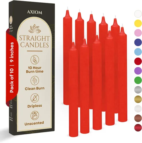 Miniatura 32 de Axiom Candles - Velas cónicas de 10 pulgadas sin goteo - Velas altas sin perfume y sin humo - 9 horas de combustión - Velas cónicas para el hogar