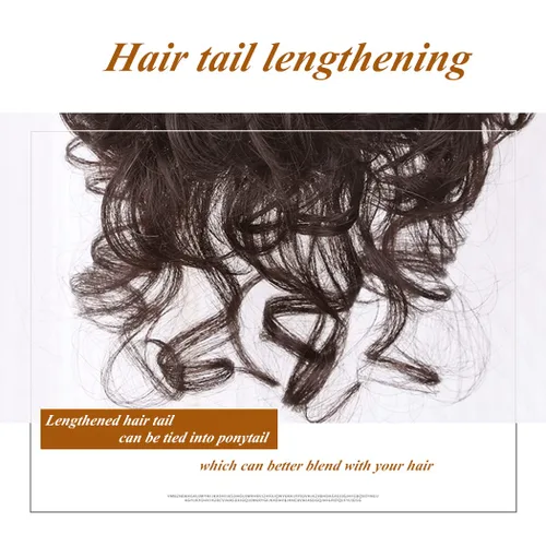 Miniatura 6 de Peluca de repuesto rizado natural de 5.1 x 5.1 in, corto con clip en cabello ondulado para mujeres con cabello fino color marrón oscuro
