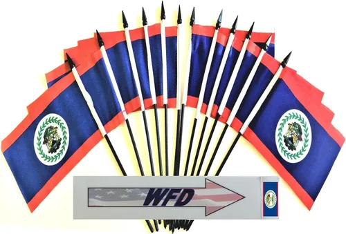 Miniatura 17 de Paquete de 12 banderas de escritorio de oficina en miniatura de poliéster internacional de 4 x 6 pulgadas, 1 docena de banderas pequeñas de 4 x 6