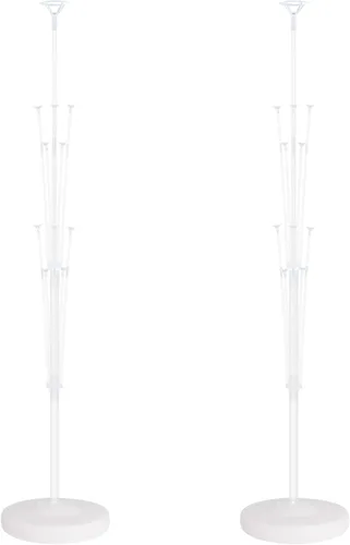Miniatura 21 de Kit de columna de globos para piso: juego de 2 soportes para globos, con globos cromados metálicos negros y dorados, base y poste, decoración