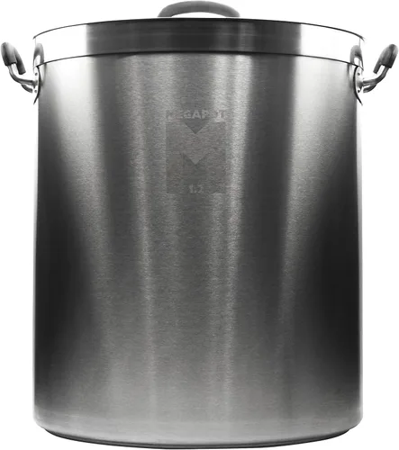 Miniatura 10 de Northern Brewer - Hervidor de cerveza de acero inoxidable MegaPot con marcas de volumen (20 galones con válvula y termómetro)
