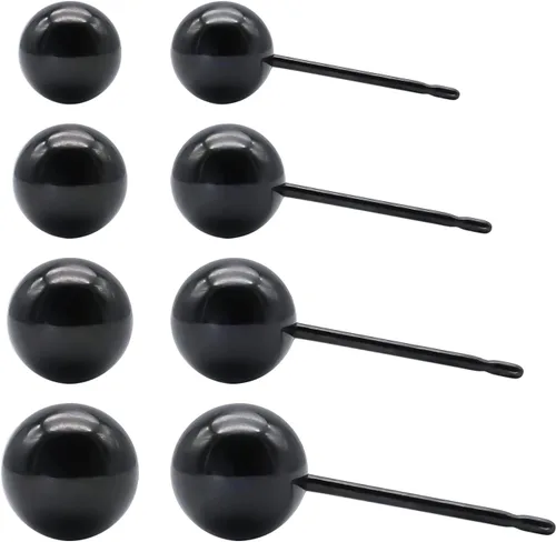 Miniatura 7 de Aretes de titanio con punta plana y bola, hipoalergénicos para mujeres y hombres, oro rosa, oroplatanegro, aretes redondos de 0.118 in a 0.236 in