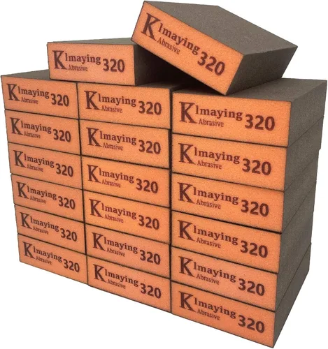 Miniatura 13 de Esponja de lijado, bloque de lijado surtido de grano 60, esponjas de lijadora húmedas y secas de doble uso para paneles de yeso, esponja de papel