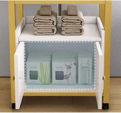 Miniatura 5 de GZHERVICES Gabinete de almacenamiento para estaciones de peluquería con ruedas, soporte multiusos para carrito de salón de belleza