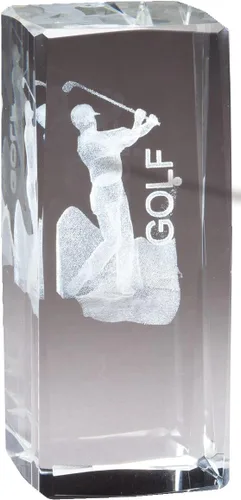 SHOP AWARDS AND GIFTS Crystal Golf Trophy Award, Male Golfer Figure Sports Tournament Prizes, 4 1/2 Inch