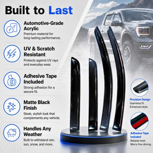 Miniatura 6 de Visor para ventana IG para Hyundai Venue 2020-2023, protector contra la lluvia, adhesivo extra duradero, deflector de viento para lado