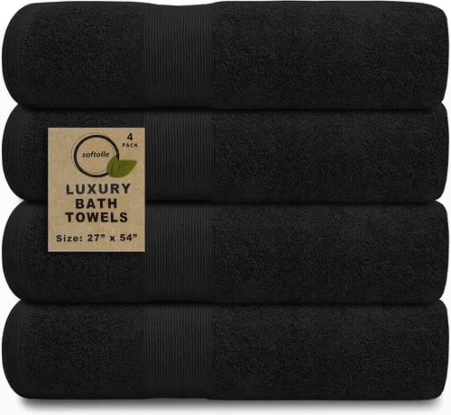 Juego de 4 toallas de baño de lujo (27 x 54 pulgadas), toallas para baño, súper suaves, toallas altamente absorbentes para el hogar, spa, gimnasio
