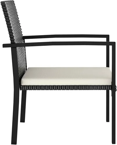 Miniatura 5 de vidaXL Sillas de comedor modernas, 2 piezas, silla de comedor de ratán para patio con cojín, silla de comedor de mimbre al aire libre para jardín
