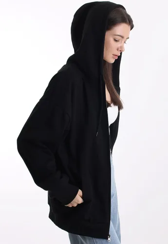 Miniatura 8 de MAJECLO Sudadera con capucha cómoda y ligera de gran tamaño con cremallera para mujer