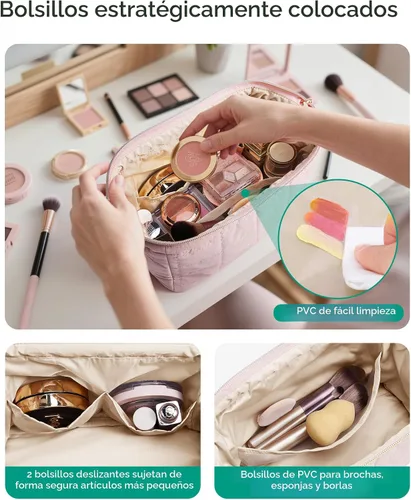 Miniatura 4 de Bagsmart - Estuche de Maquillaje para Viaje, Neceser de Artículos de Aseo Personal, Bolsa de maquillaje