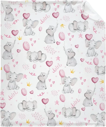 Manta de elefante con globos, manta de franela súper suave y ligera para niños, adultos, adecuada para sofá, cama, campamento, viajes, todas las