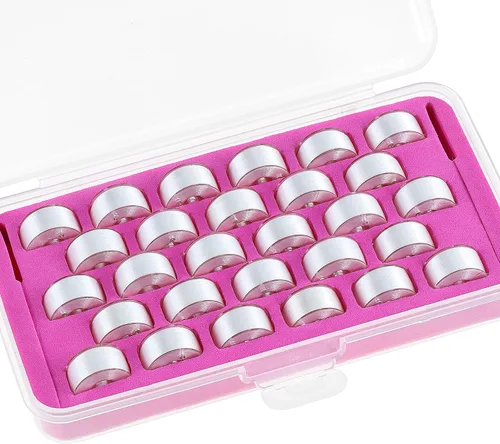 New brothread 28pcs blanco 70D/2 (60WT) hilo de bobina preenrollado tamaño A SA156 para bordado y máquinas de coser DIY hilo de bordar hilo de coser