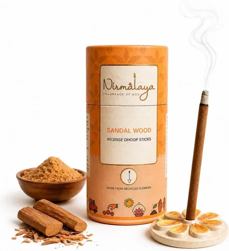 Miniatura 4 de Nirmalaya Combo de palitos de sándalo prémium para el hogar 40 palitos de dhoop y 40 varillas de incienso para oración, fragancia del hogar