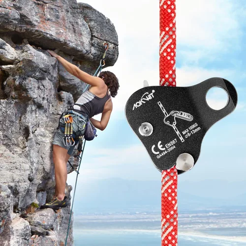 Miniatura 11 de Cuerda de escalada Ascender Grab Protección contra caídas Dispositivo de Belay Equipo de escalada de árboles, Equipo de rapel Ascensor de cuerda