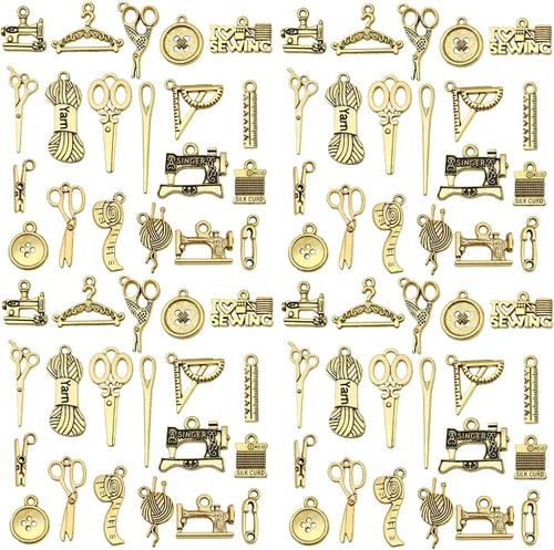 Miniatura 13 de WOCRAFT 60 piezas de dijes de pulsera de cruz dorada KC para juegos de fabricación de joyas, collares, pulseras, llaveros, kit de suministros de KC