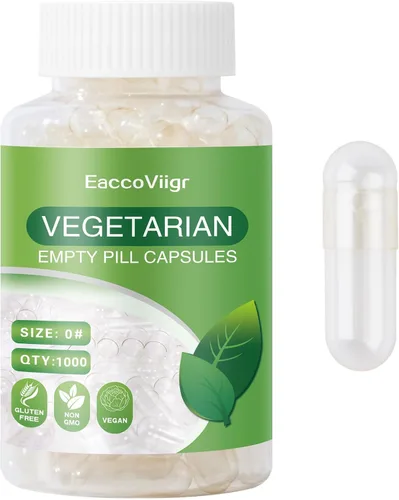 Miniatura 11 de Tamaño 0 Cápsulas vacías - 100 unidades de cápsulas vacías transparentes con kit de llenado de cápsulas, cápsulas vacías veganas y vegetarianas