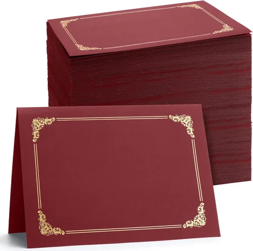 Miniatura 10 de Fainne 80 soportes para certificados para diplomas, portadocumentos para certificados, carpetas de certificados con borde de lámina dorada