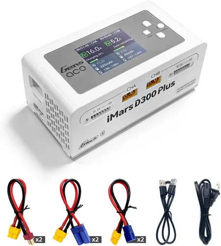 Gens Ace iMARS D300 Plus Lipo Cargador de batería Dual Lipo Cargador 16A AC 300W DC 700W Bluetooth App Controlado Smart Fast Balance Cargador para