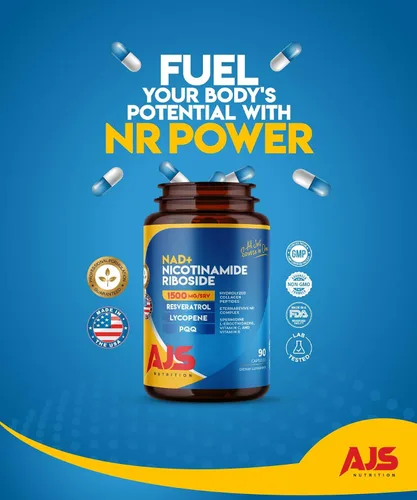 Miniatura 7 de AJS NAD+ Cellular Energy - Suplemento NR con PQQ, resveratrol, licopeno, espermidina, L-ergotioneína y péptidos de colágeno, 90 cápsulas para apoyo