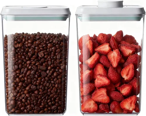 Melovom Juego de Contenedores de Almacenamiento de Alimentos Pop Contenedores de Almacenamiento de Alimentos Herméticos con Tapas Pop, Organización