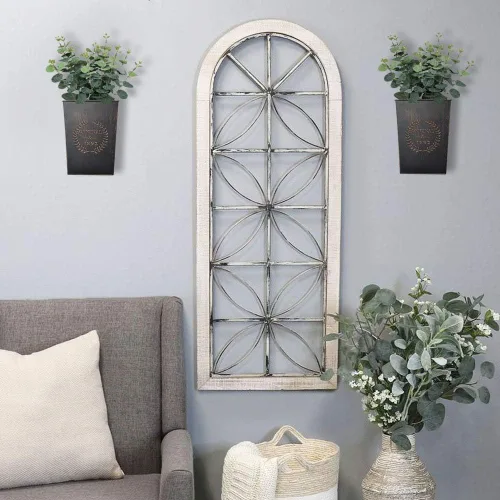 Miniatura 2 de LESEN Macetero de pared de metal rústico para colgar en el hogar, florero de pared para plantas o flores, interior o exterior, decoración de pared