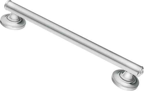 Moen R8716D1GCH Barra de seguridad para baño de 16 pulgadas con almohadilla de agarre cómoda, cromada