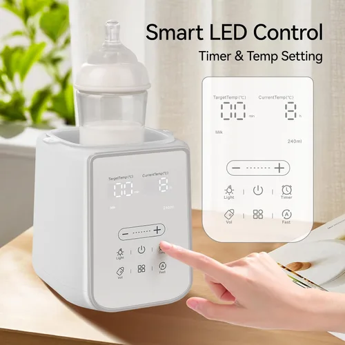 Miniatura 4 de Calentador de biberones para leche materna con temporizador y luz nocturna, calentador de leche 11 en 1 para biberones, mantiene el calor 48 horas