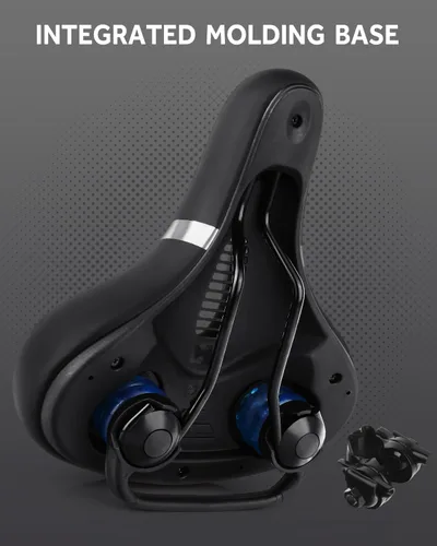 Miniatura 5 de Reemplazo de asiento de bicicleta, asiento de bicicleta para hombres y mujeres, cómodo sillín de bicicleta ancho con espuma viscoelástica acolchada