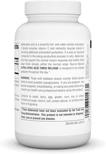 Miniatura 3 de ácido Lipoico Source Naturals Alpha, SN1433, 120, 1, 1