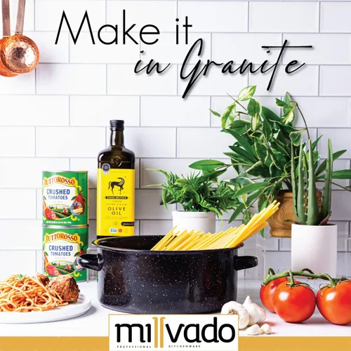 Miniatura 2 de Millvado Olla de Caldo de Granito de 5 Cuartos, Olla de Sopa Antiadherente con Tapa, Utensilios de Cocina de Esmalte Moteado, Olla de Caldo Grande