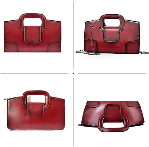 Miniatura 4 de Goclothod Bolso de mano con asa superior para mujer estilo vintage con solapa bandolera