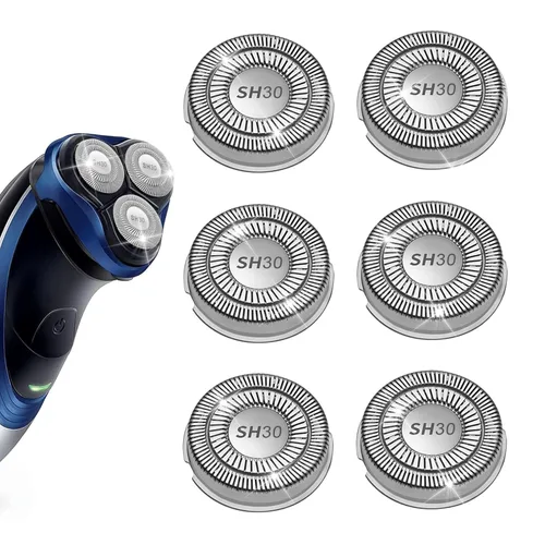 Paquete de 6 cabezales de repuesto SH30 compatibles con Philips Norelco Series 3000/2000/1000, nuevo repuesto SH30 cuchillas dobles para cabezales