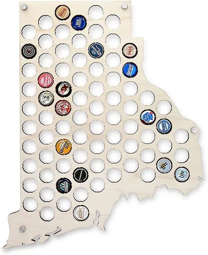 Miniatura 34 de Torched Mapa de tapa de cerveza de Virginia Occidental, soporte de tapa de cerveza de los Estados Unidos, decoración de pared, regalo para amantes