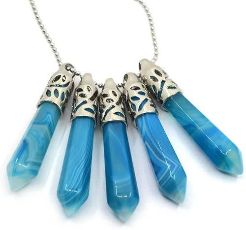 Miniatura 2 de Justinstones Gemstone Hexagonal Pointed Reiki Chakra Pendant Necklace 20
