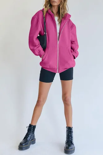Miniatura 2 de Trendy Queen - Sudaderas con capucha Y2K con cremallera para mujer, de manga larga, para otoño, de gran tamaño, casual, con bolsillo