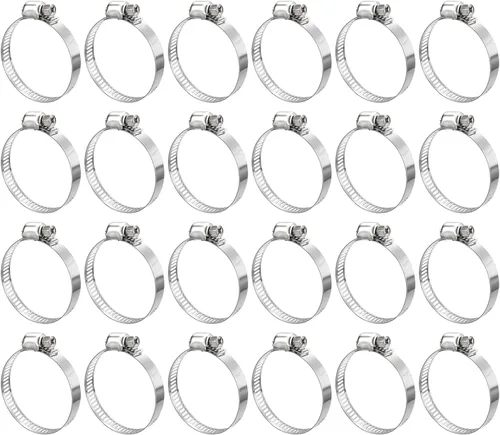 Miniatura 7 de uxcell Abrazadera de manguera de engranaje helicoidal, 12 abrazaderas de manguera de acero inoxidable ajustables de 1 a 1 1/2 pulgadas para asegurar