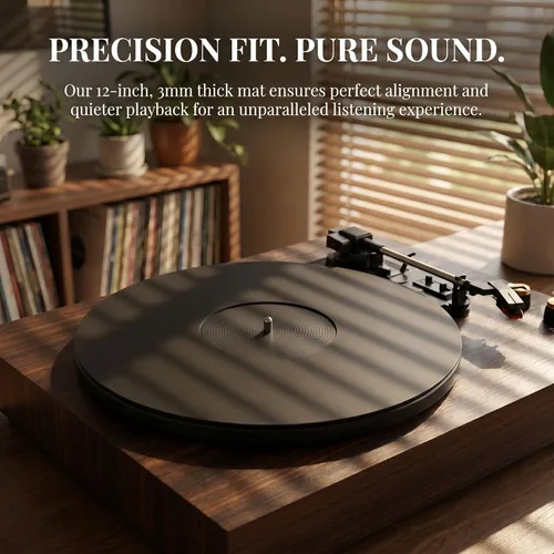Miniatura 7 de Alfombrilla acrílica para tocadiscos Slipmat para discos: Alfombrillas deslizantes de vinilo para plato de 12 pulgadas, accesorios para tocadiscos