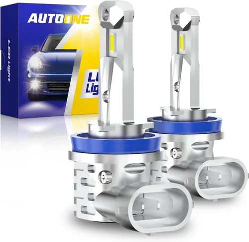 AUTOONE Bombillas LED antiniebla H8 H11 H16 o DRL, 6000 K blancas superbrillantes para repuesto de luces antiniebla de automóvil, 50000 horas de