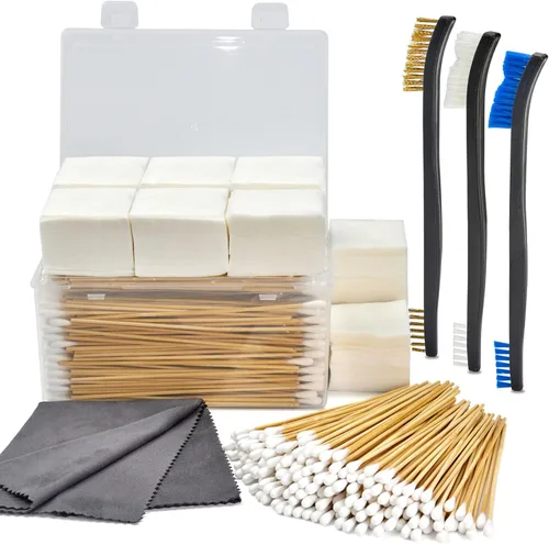 Kit de limpieza para armas en caja grande, suministros de limpieza 4 en 1 incluye cepillos, parches, hisopos, paño sin pelusa, suministros altamente