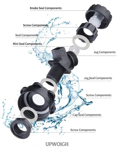 Miniatura 5 de UPWOIGH Contenedor de agua para campamento, jarra de agua grande de 6.6 galones (25 litros), almacenamiento de agua verdaderamente sin fugas, tanque