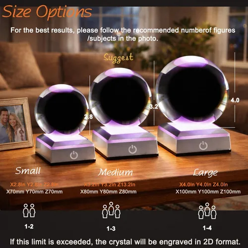 Miniatura 5 de Foto de cristal 3D personalizada: recuerdo grabado personalizado para el día del padre, regalo único de aniversario de cumpleaños para papá, mujer