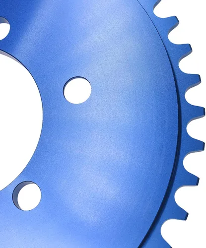 Miniatura 5 de Piñón CNC 44T con adaptador de 1.5 pulgadas, se adapta a bicicletas motorizadas de 60cc 66cc 80cc (azul)
